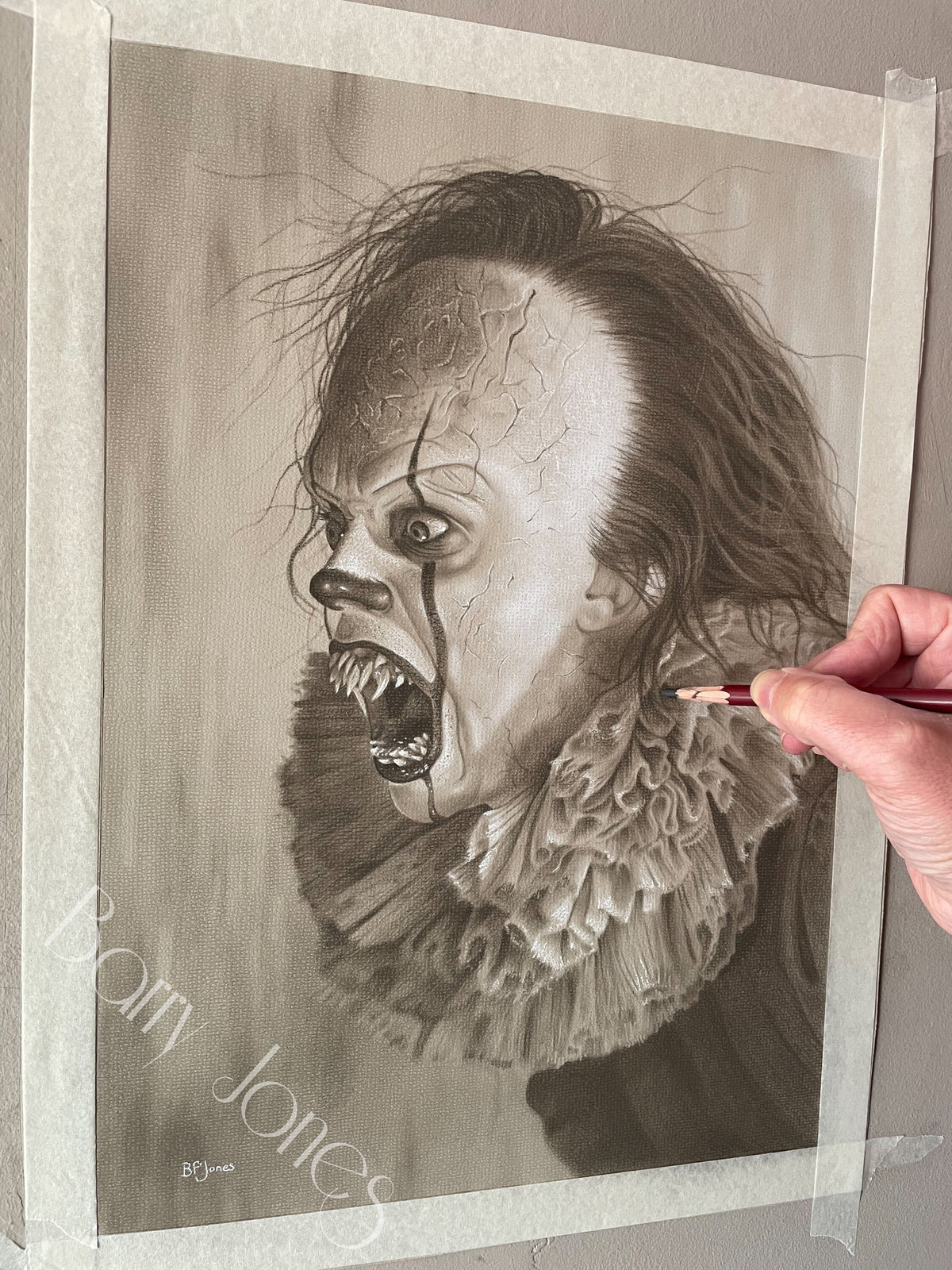 Limited print of pennywise the clown taken from my original pastel drawing