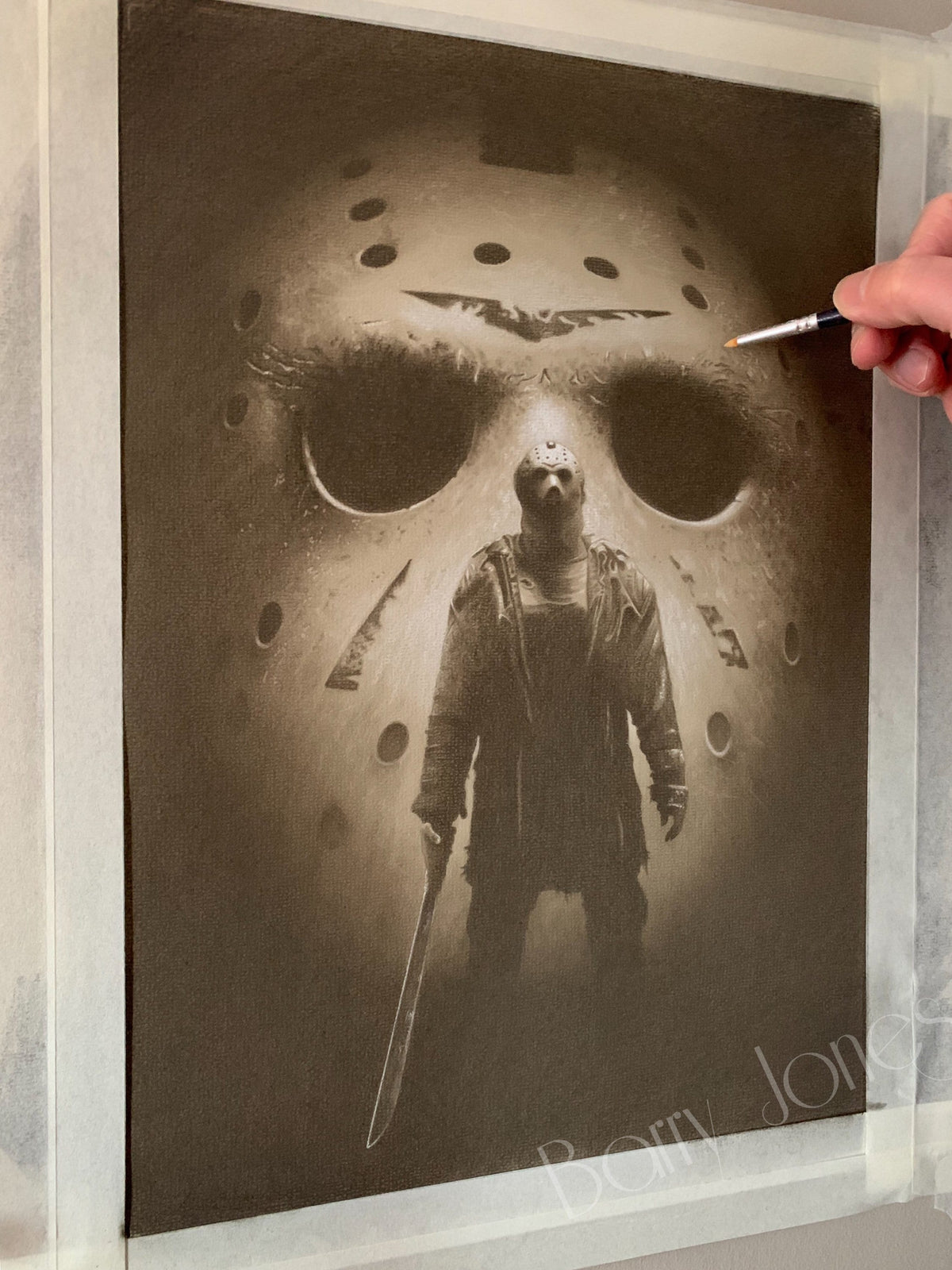 Limited print taken from my pastel drawing of Jason voorhees from Friday the 13th