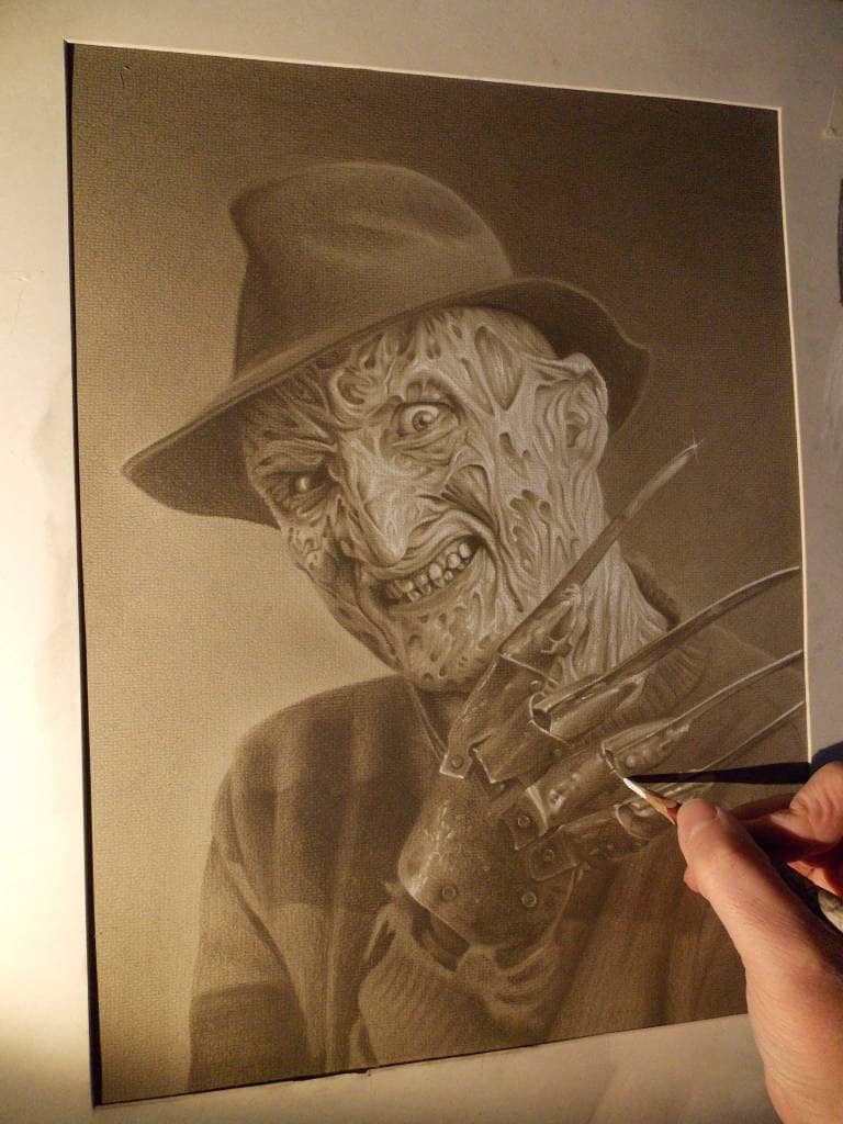 Limited print of my pastel drawing of freddy Krueger from nightmare on elm st