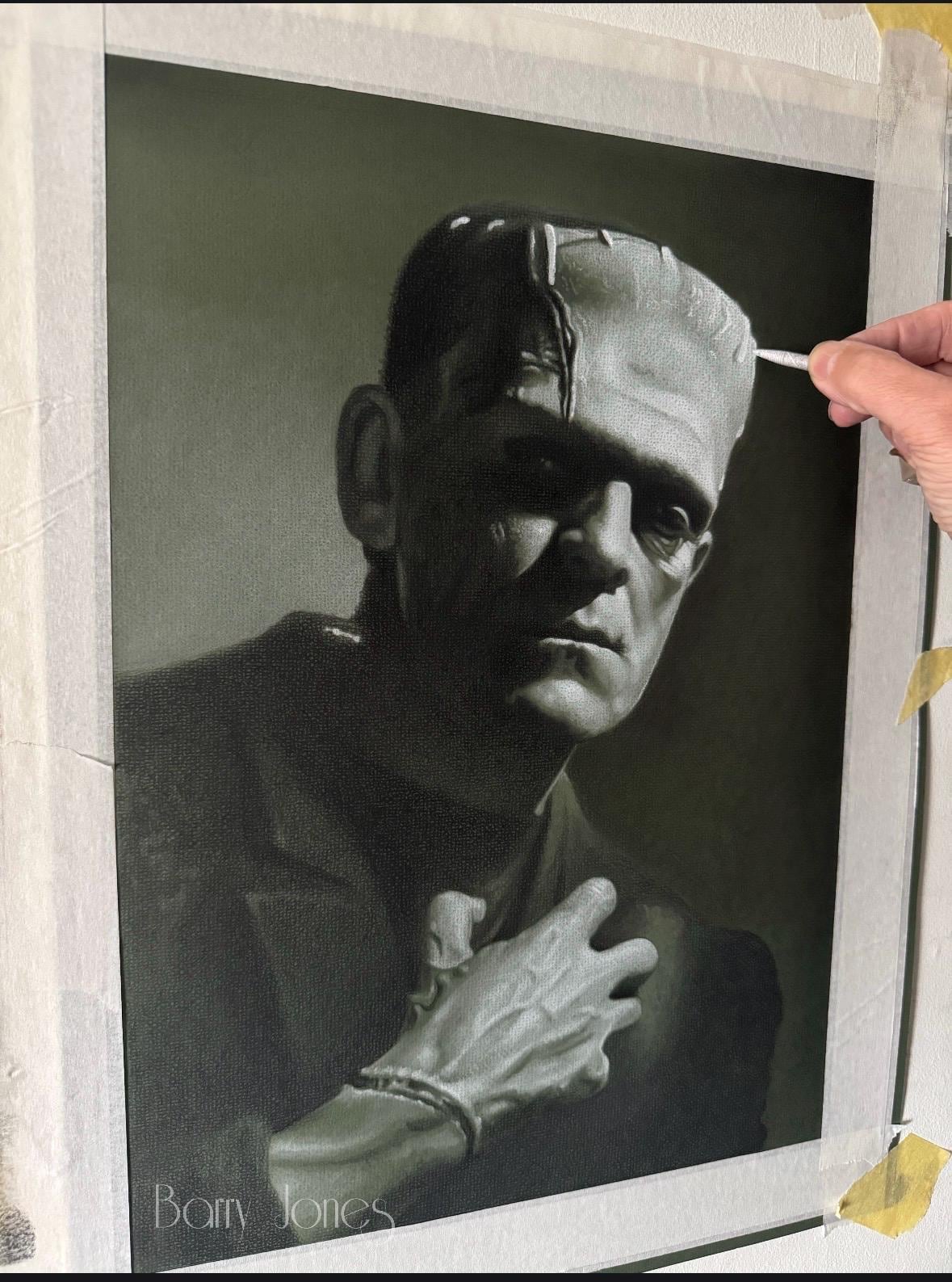 Limited print of my pastel drawing of Frankensteins monster. Horror movie