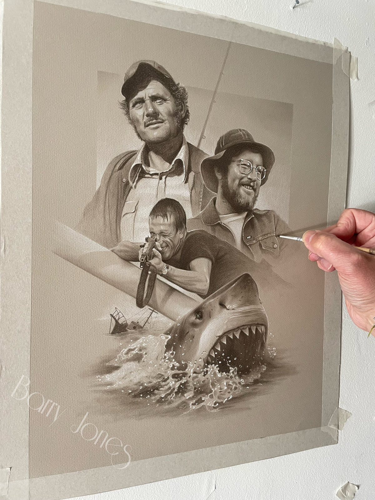 Limited print taken from my pastel drawing of Jaws