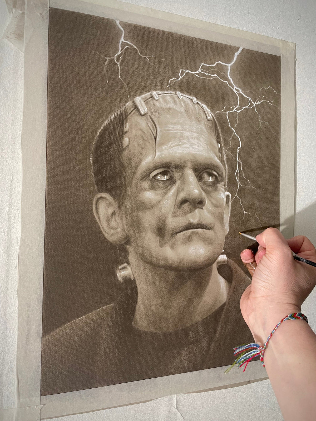 Limited print of my Frankenstein’s Monster pastel drawing