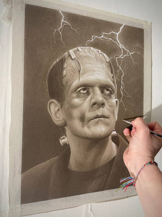 Limited print of my Frankenstein’s Monster pastel drawing