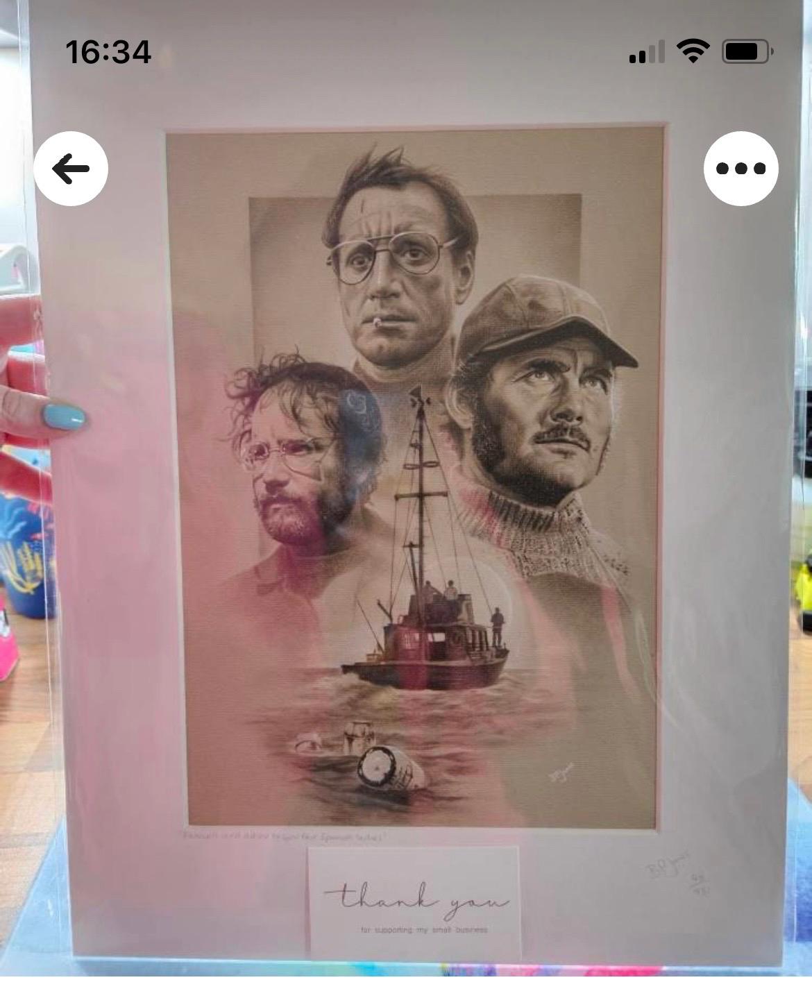 Limited print taken from my pastel drawing of Jaws