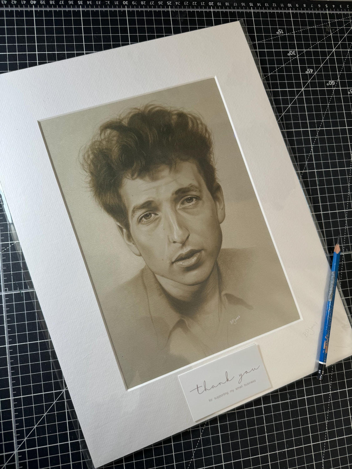 Limited print taken from original drawing of Bob Dylan