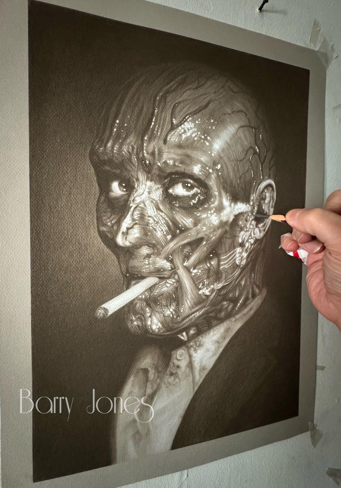 Limited print taken from my original pastel drawing of Frank from hellraiser