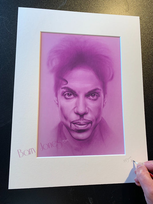 Limited print taken from my original Prince drawing. Purple edit limited to 50