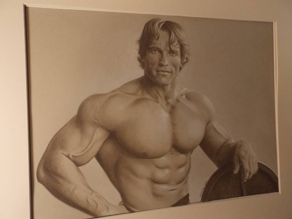 Limited print of my pastel drawing of Arnold Schwarzenegger