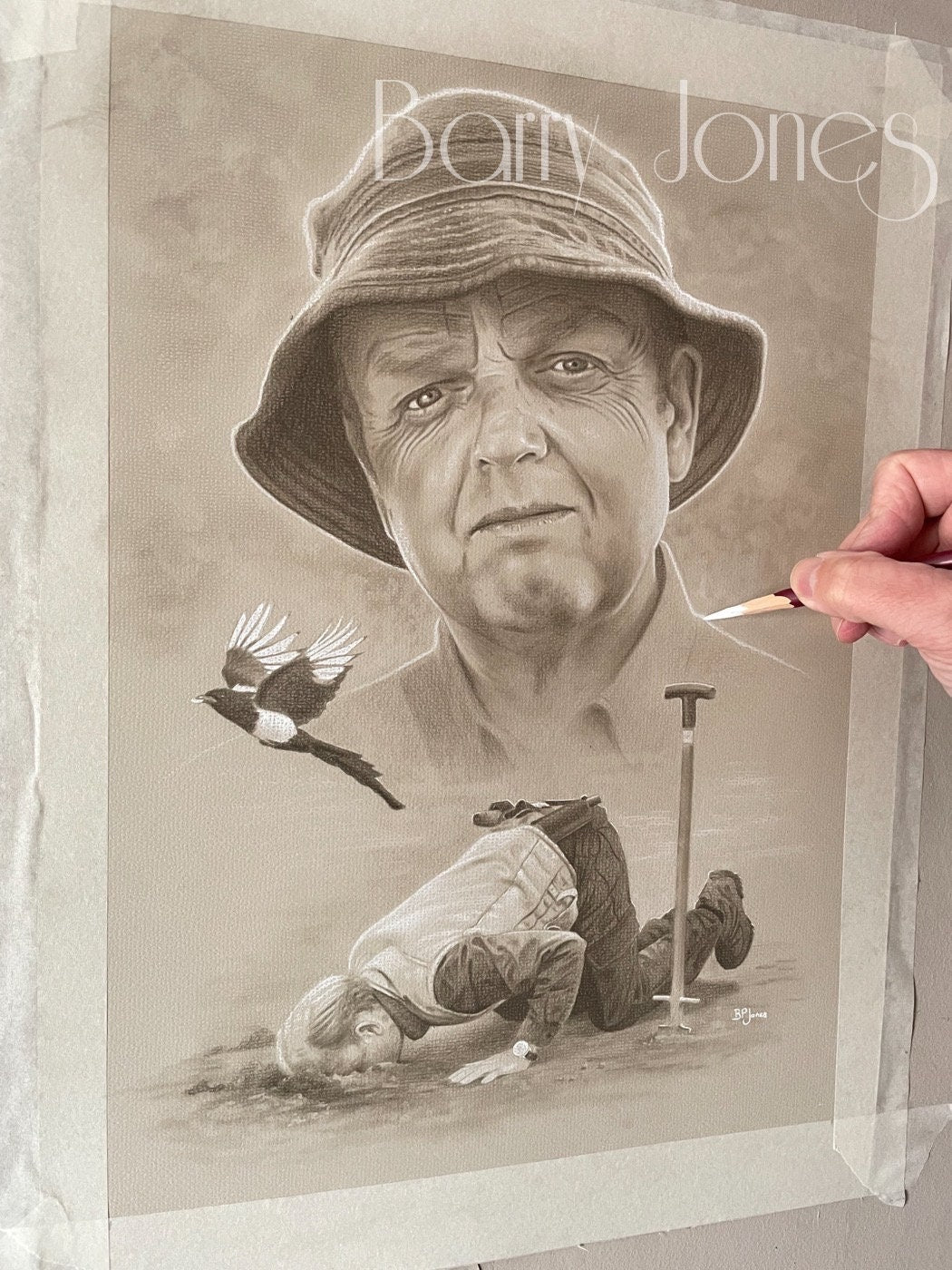 Limited print of my pastel drawing from the detectorists series