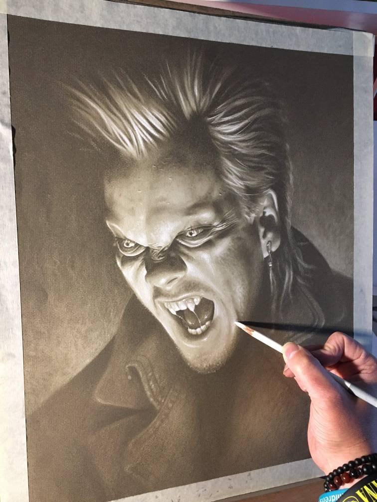 Limited print of my pastel drawing of david from the lost boys