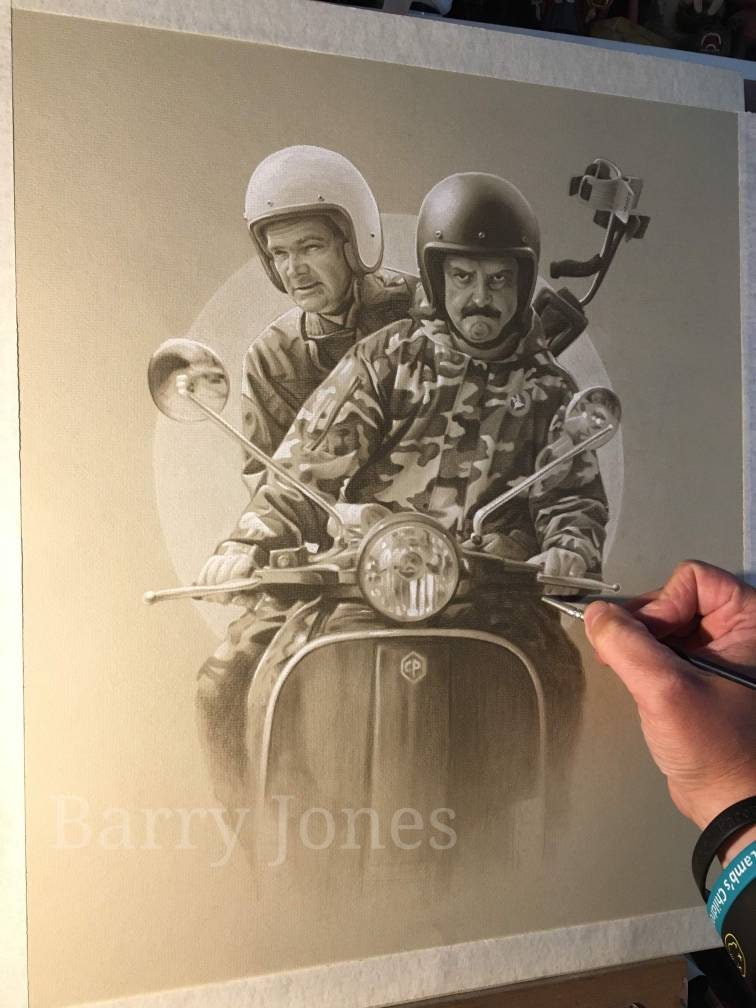 Limited print of my pastel drawing of Simon and Garfunkel from the detectorists series