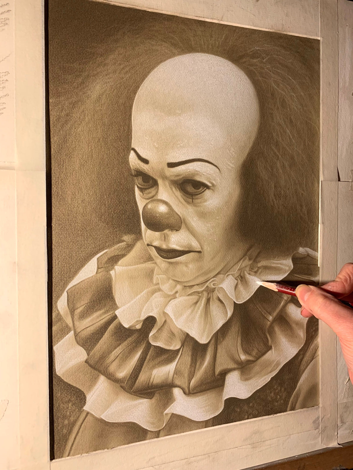 Limited print taken from my pastel drawing of pennywise the clown