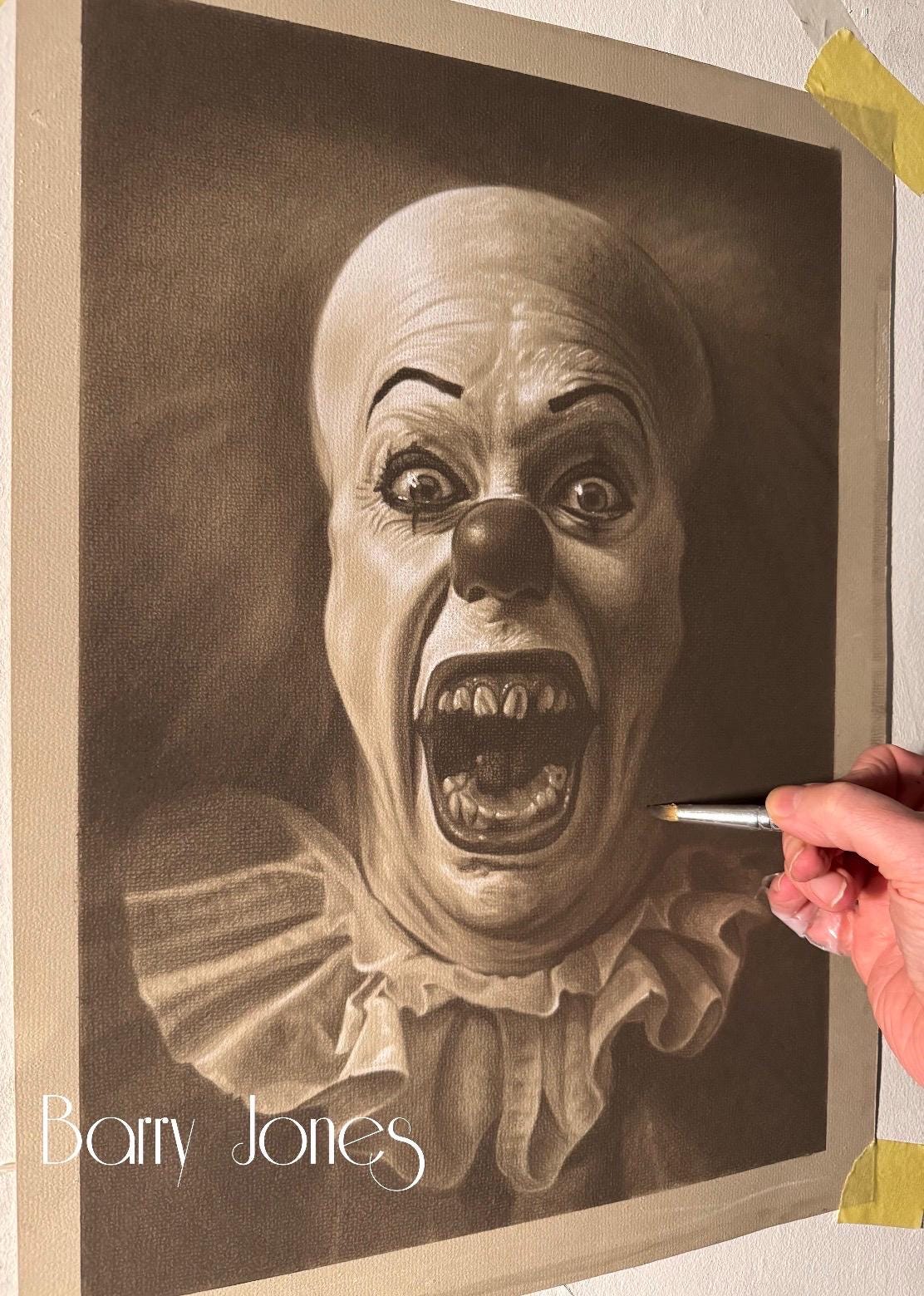 Limited print taken from my pastel drawing of pennywise the clown