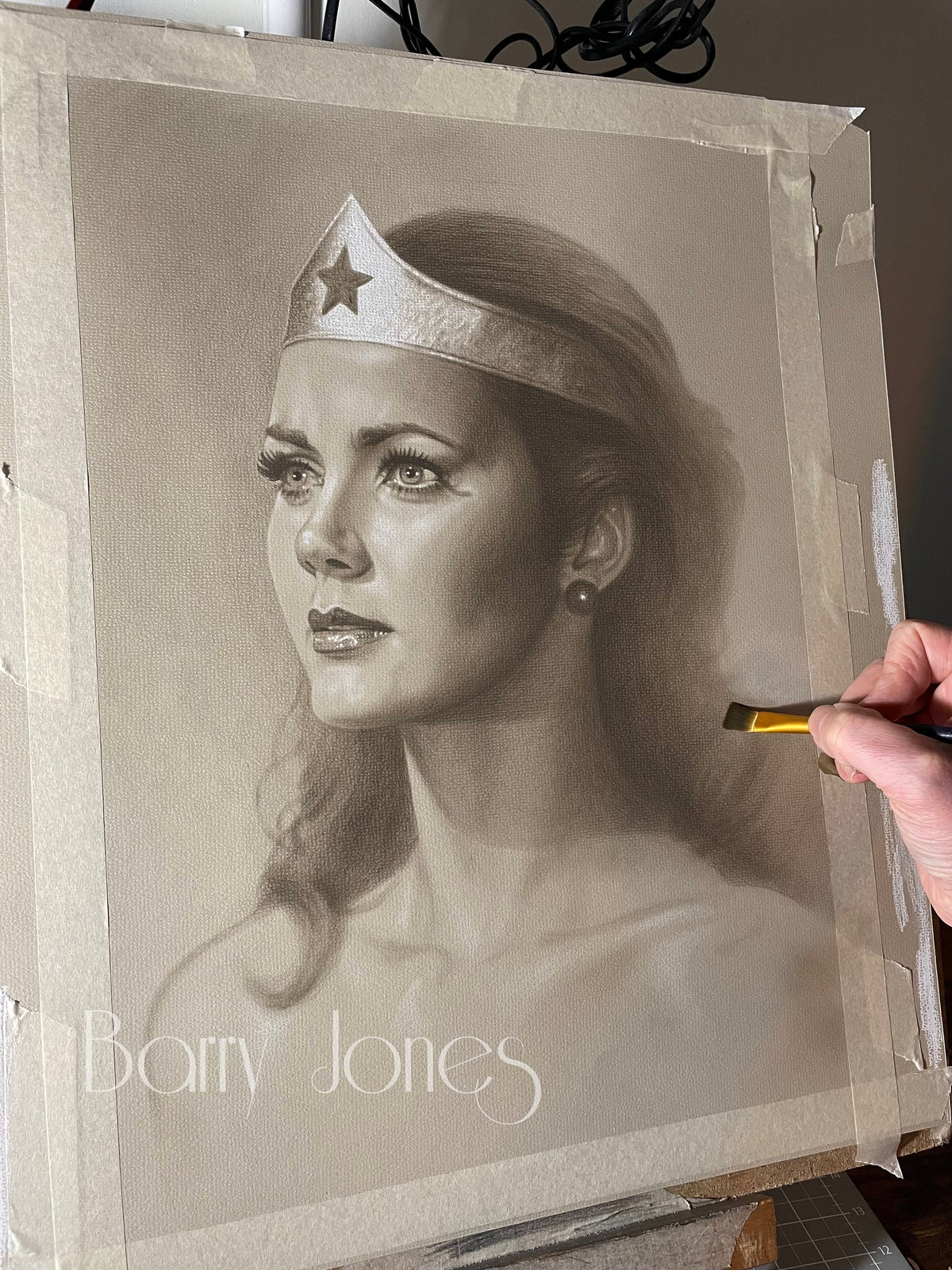 Lynda carter as Wonder Woman limited print taken from my pastel drawing