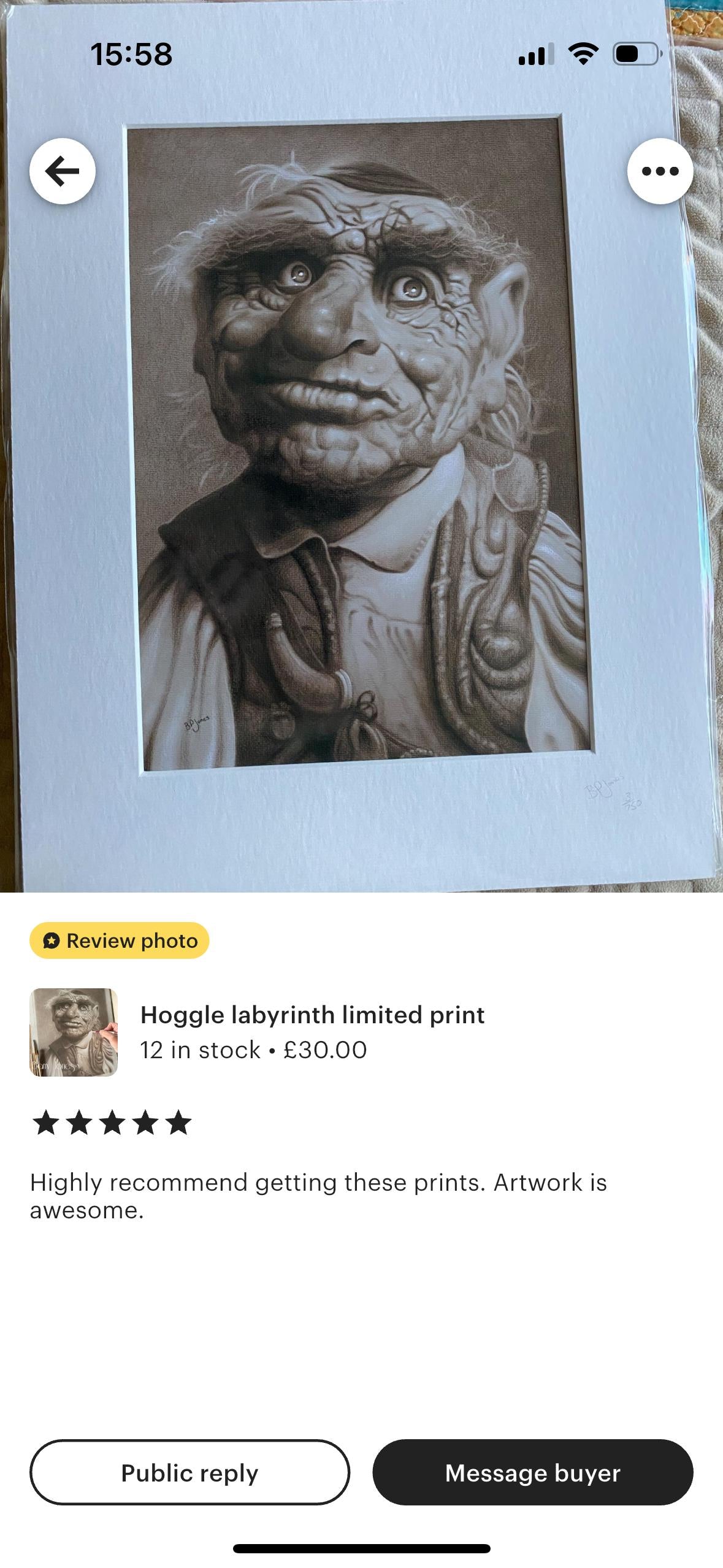 Hoggle labyrinth limited print