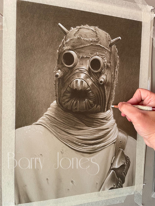 Limited print of a Tusken raider taken from my pastel drawing