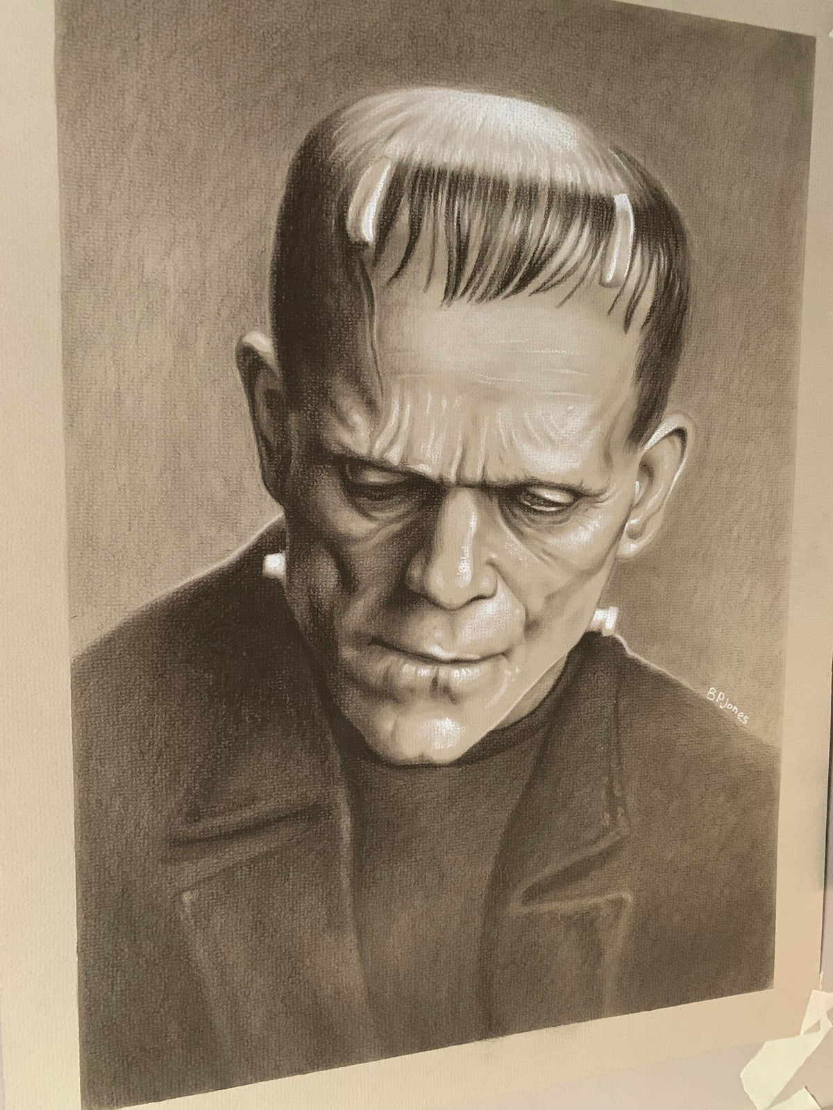 Limited print taken from my original pastel drawing of Frankenstein’s monster