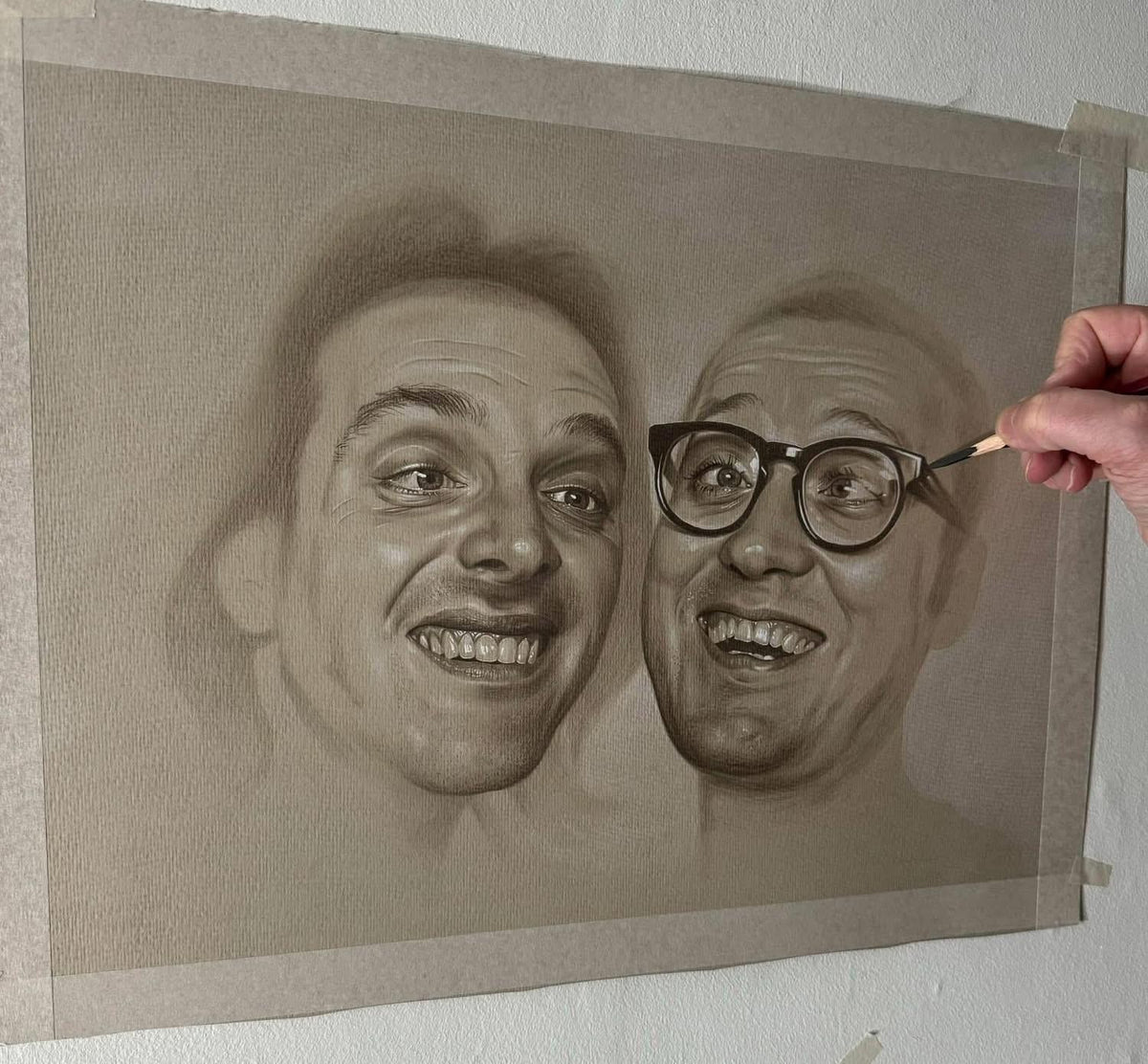 Two limited prints taken from my original pastel drawing of Rik and Ade from bottom