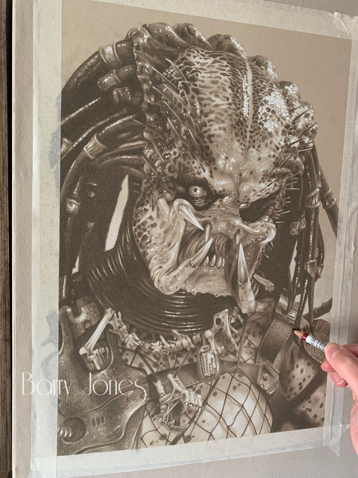 Limited print taken from my original pastel drawing of predator