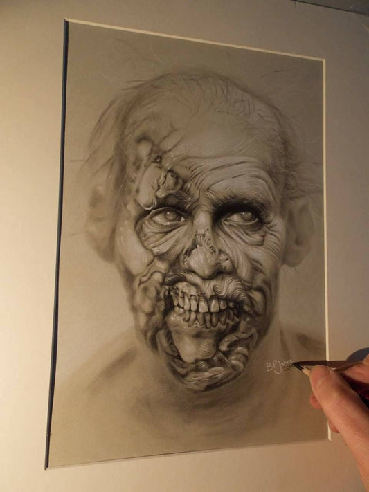 Limited print of my zombie drawing from the walking dead