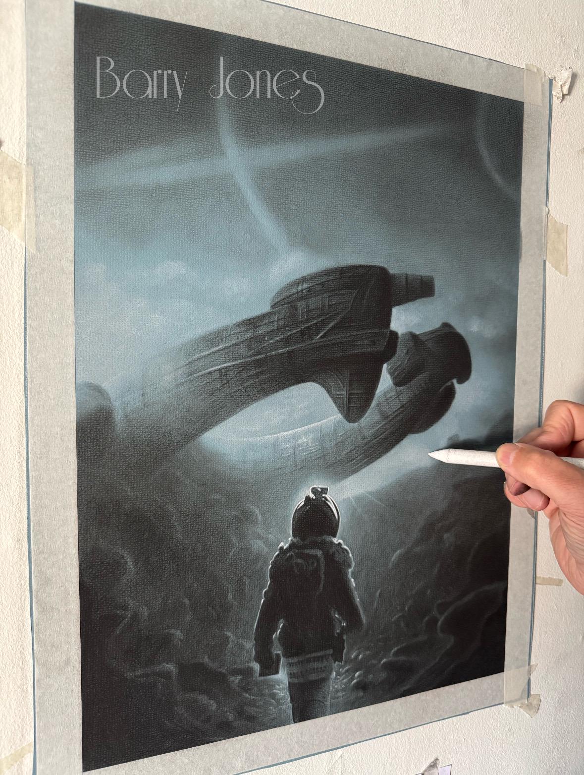 Limited print taken from my original pastel drawing of alien Prometheus lv426