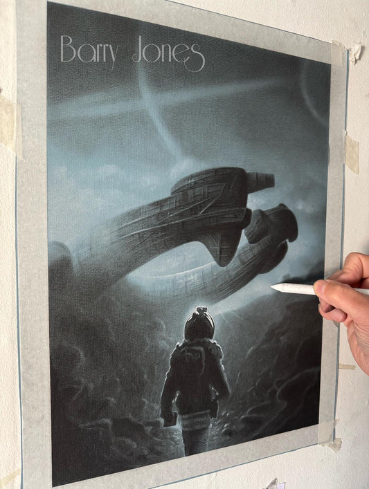 Limited print taken from my original pastel drawing of alien Prometheus lv426