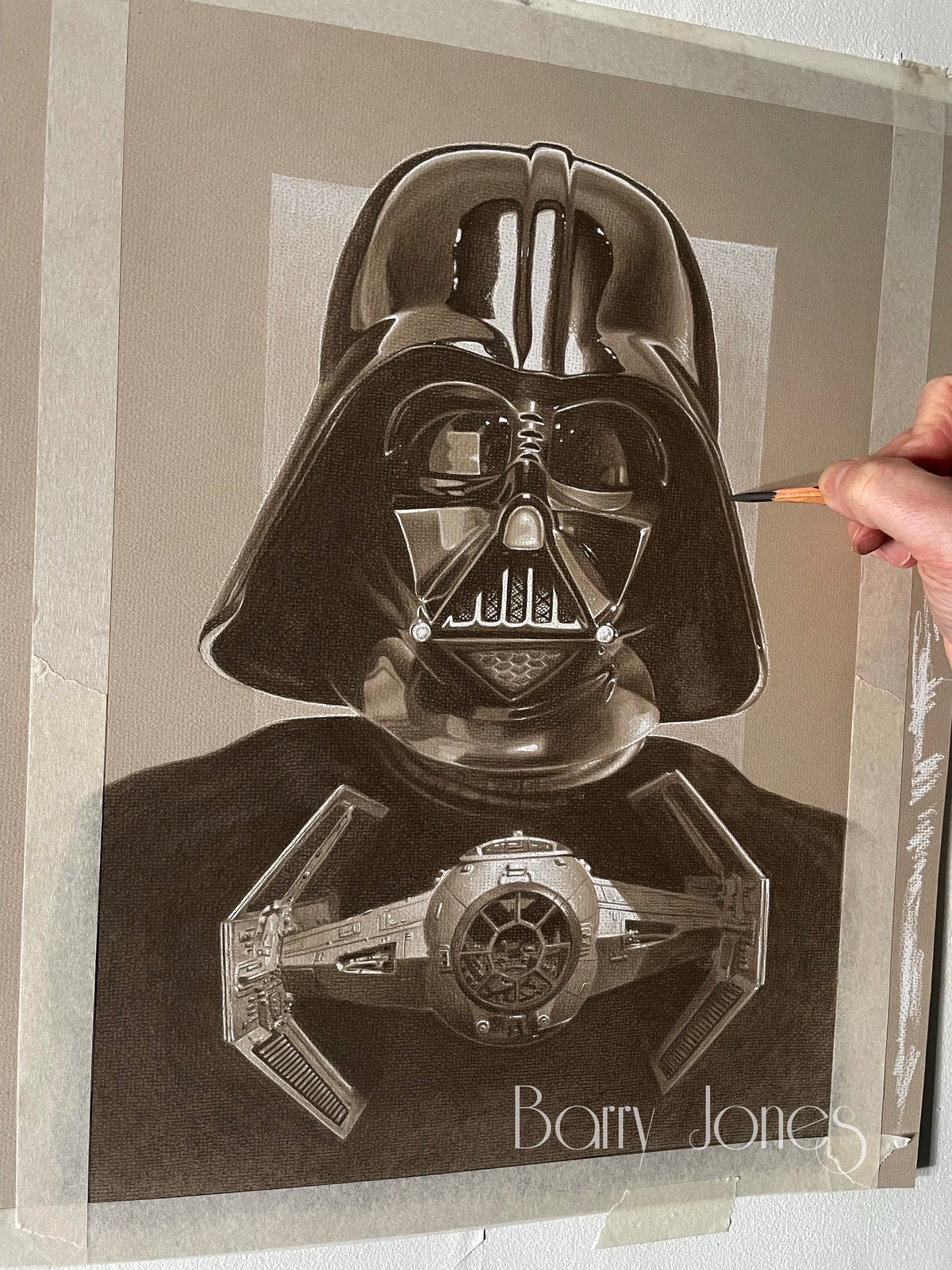 Limited print of a darth Vader taken from my pastel drawing