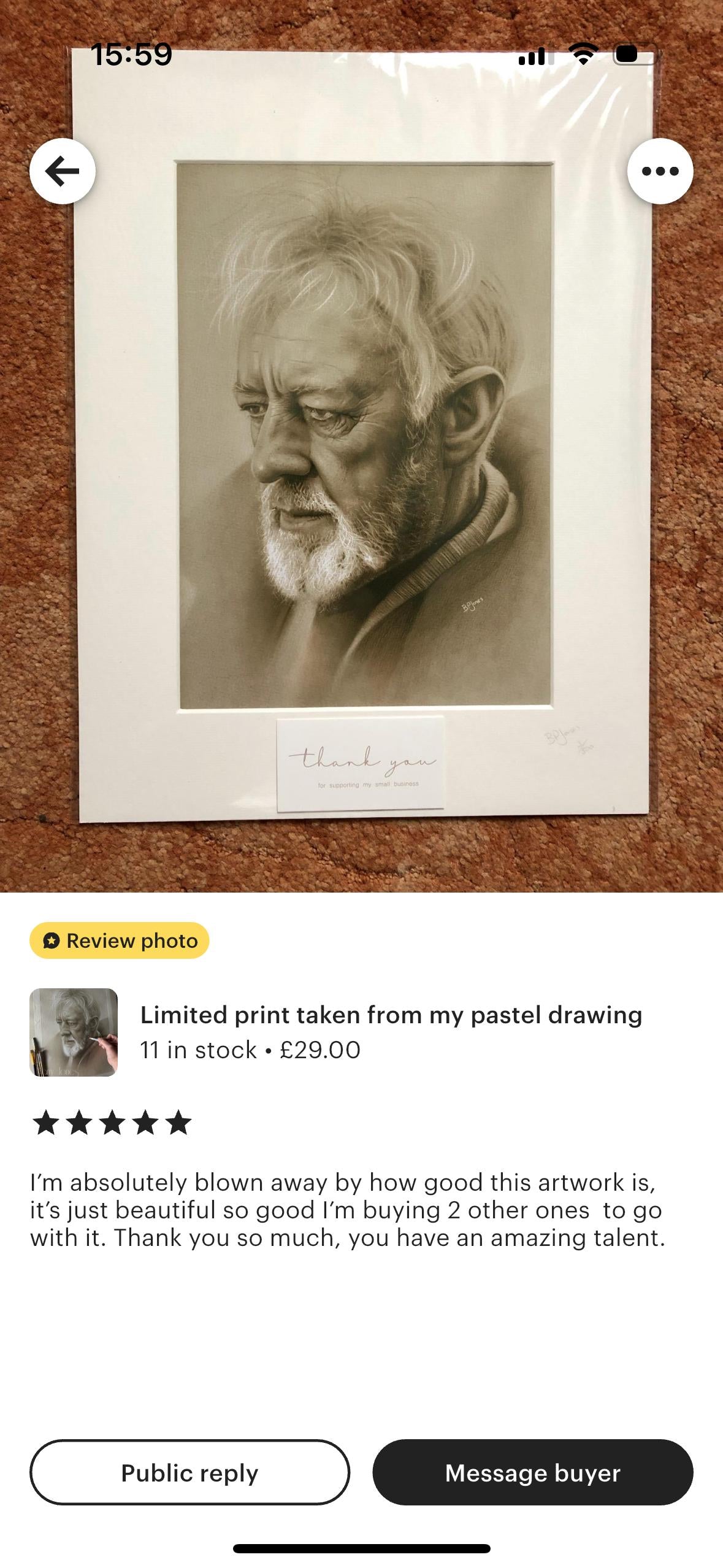 Limited print taken from my pastel drawing