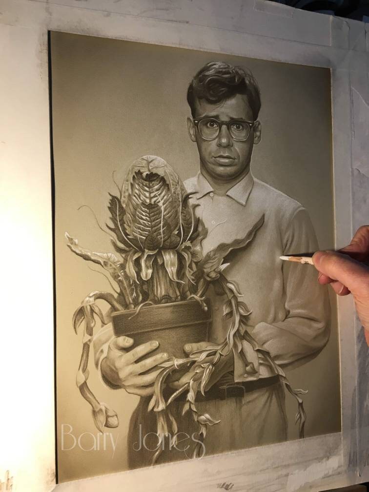 Limited print of my pastel drawing of Seymore and Audrey from little shop of horrors