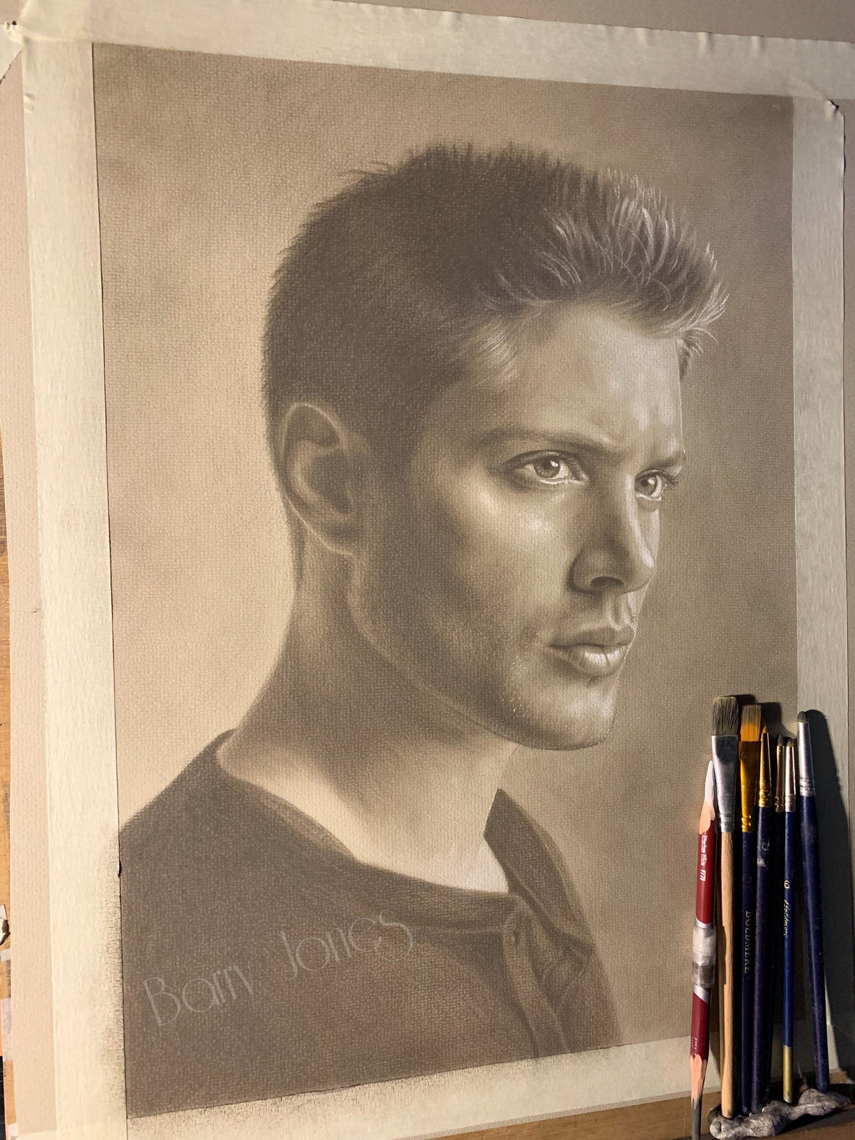 Limited print taken from my original pastel drawing of supernatural dean winchester jenson ackles