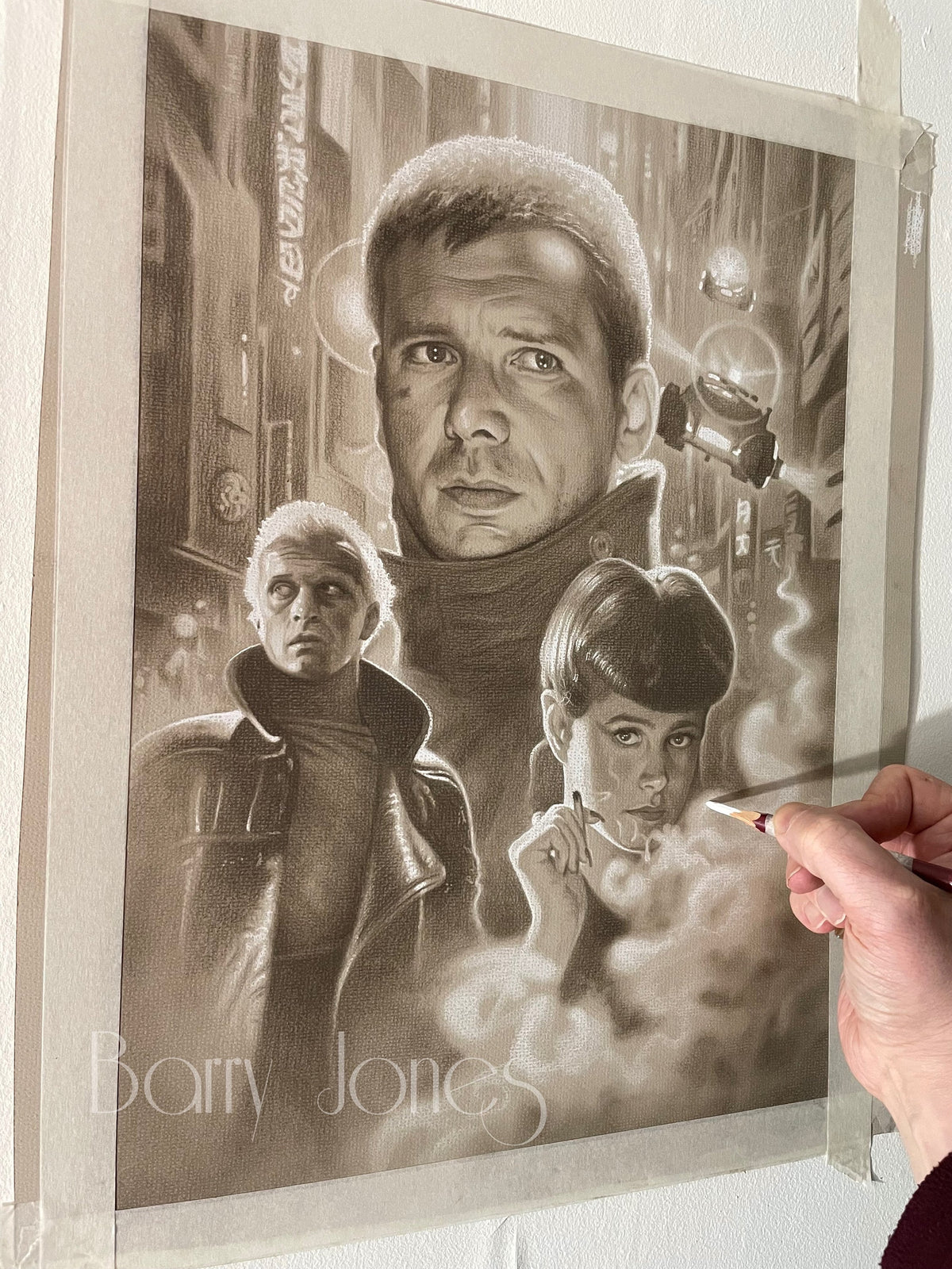 Limited print of blade runner taken from my pastel drawing