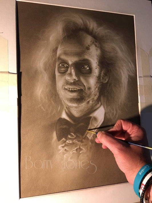 Limited print of my pastel drawing of beetlejuice