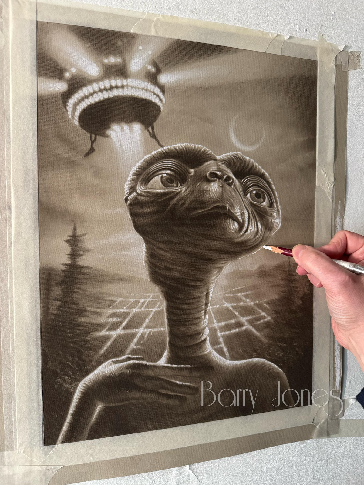 Limited print of my pastel drawing of E.T