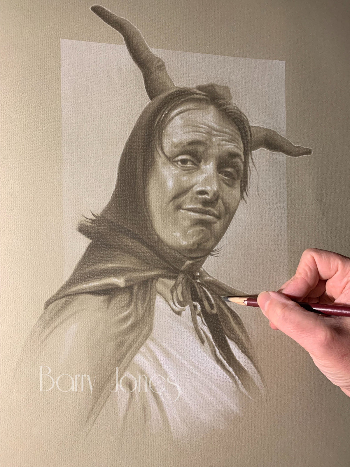 Limited print taken from my original pastel drawing of Rik mayall from bottom