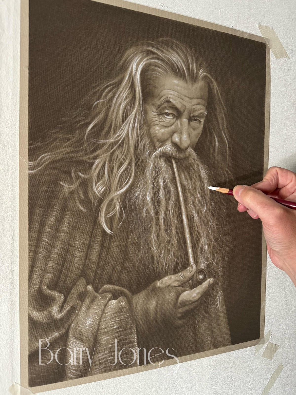Limited print of Gandalf from lord of the rings taken from my pastel drawing