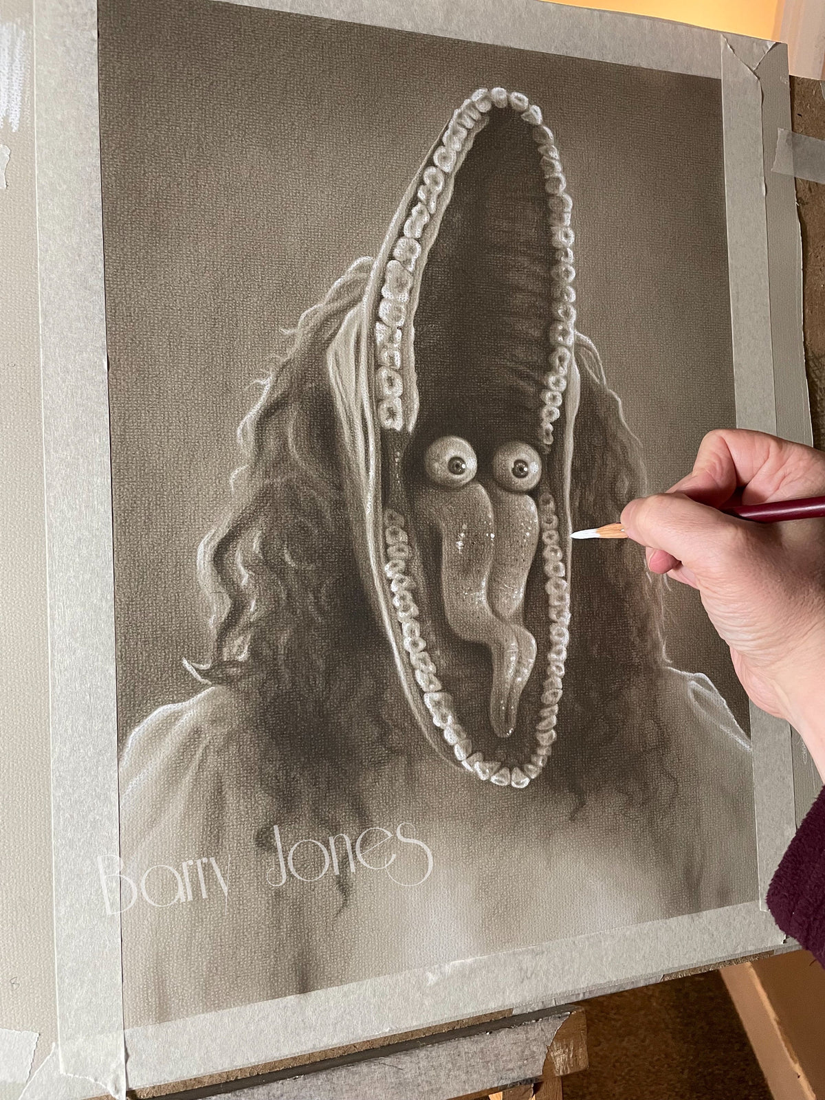 Limited print of my pastel drawing of Barbara from Beetlejuice