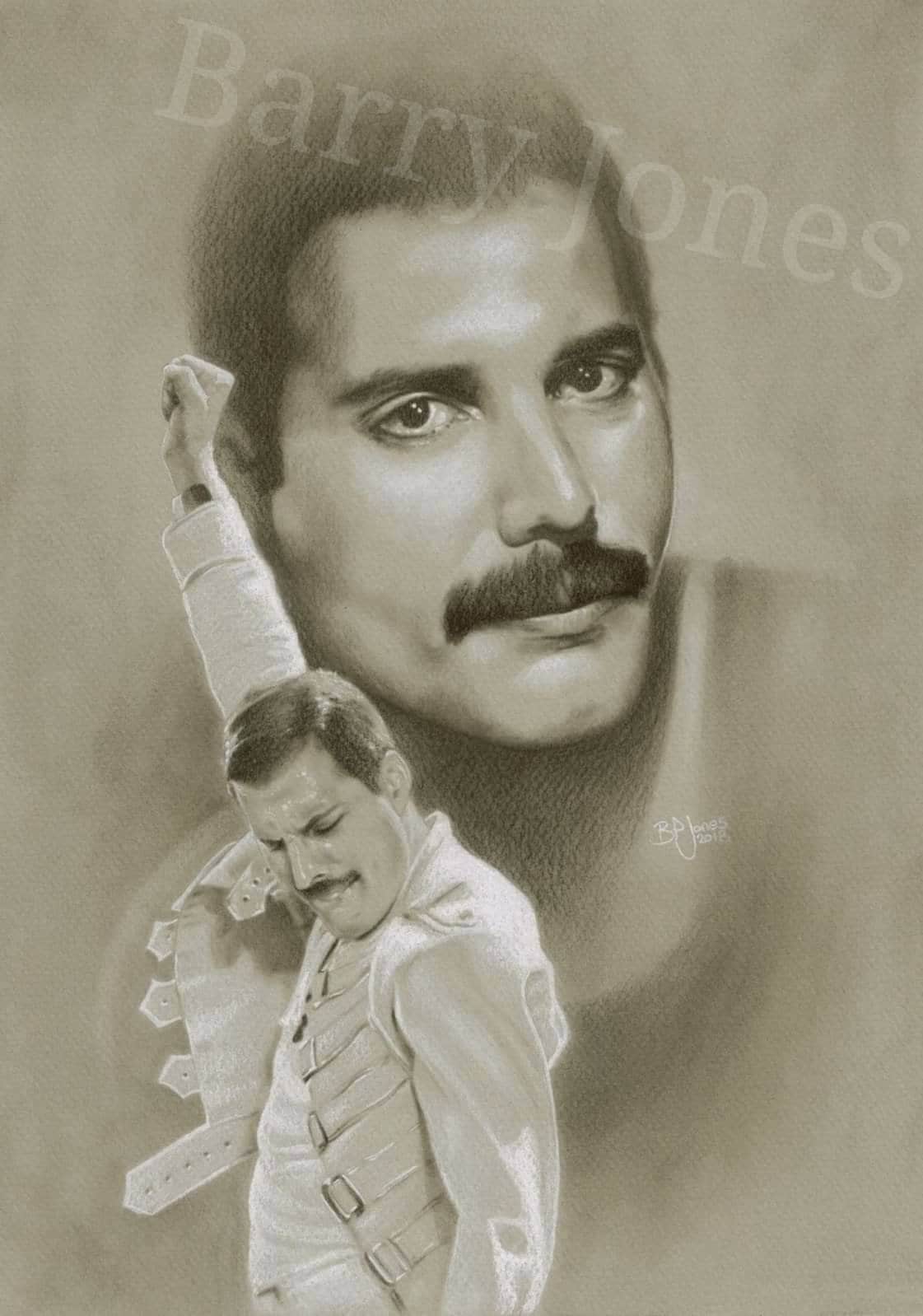 Limited print of my freddie mercury pastel drawing