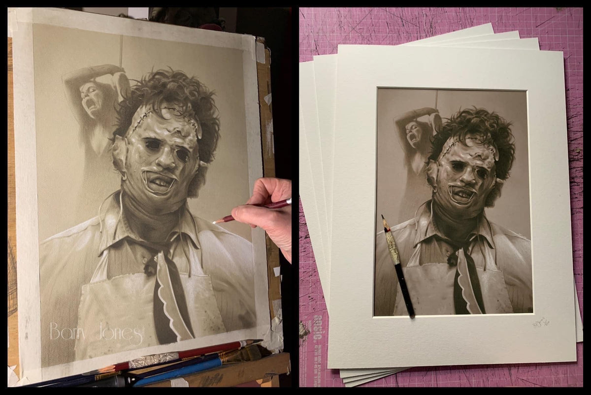 Limited print taken from my original pastel drawing of leatherface from Texas chainsaw massacre