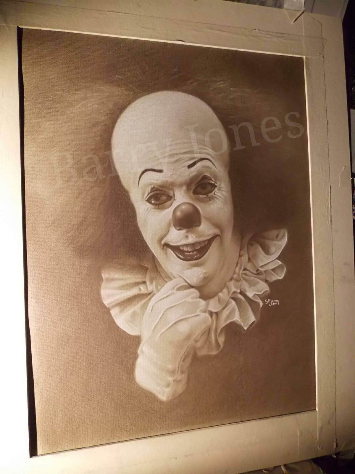 Limited print of my pastel drawing of Pennywise from IT
