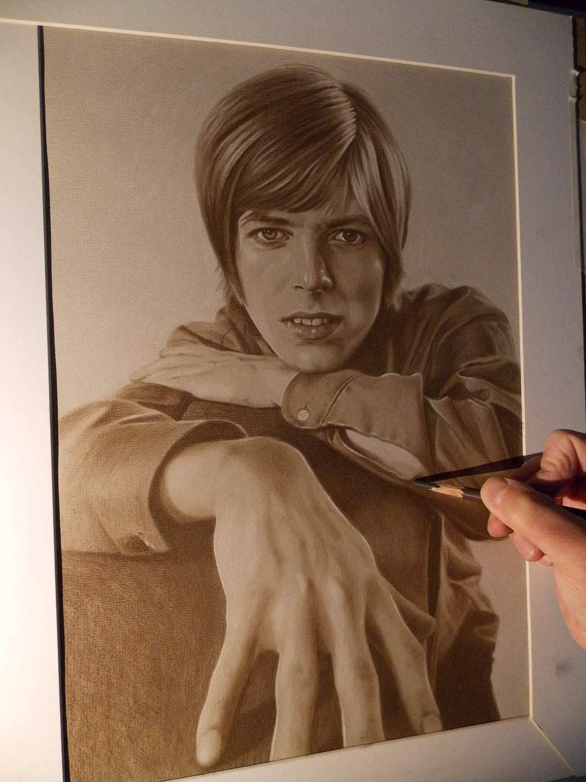 Limited print of my david bowie pastel drawing
