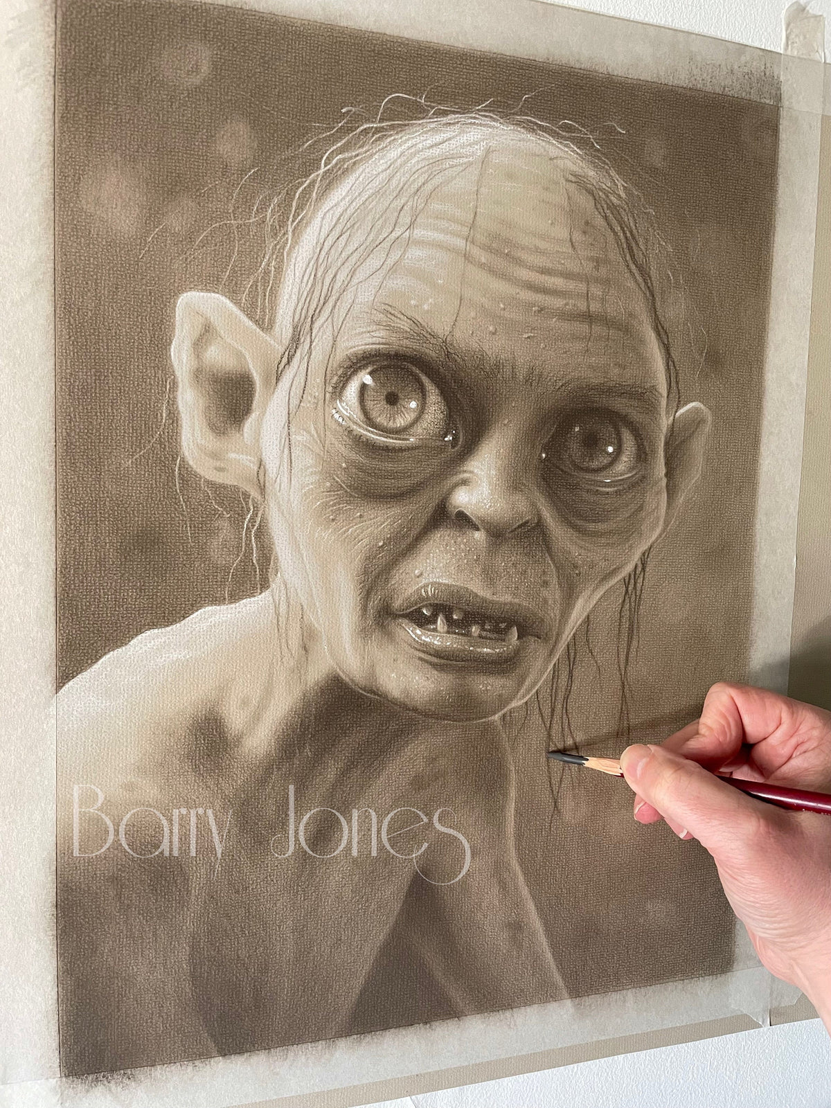 Limited print of Gollum from lord of the rings taken from my pastel drawing