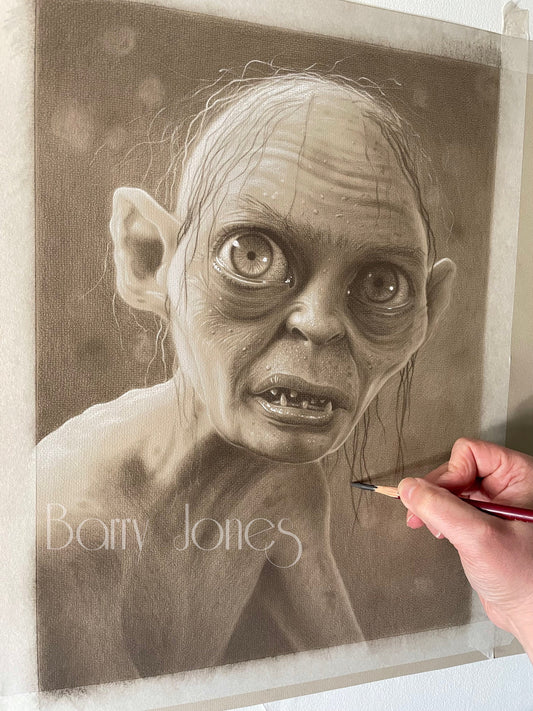 Limited print of Gollum from lord of the rings taken from my pastel drawing