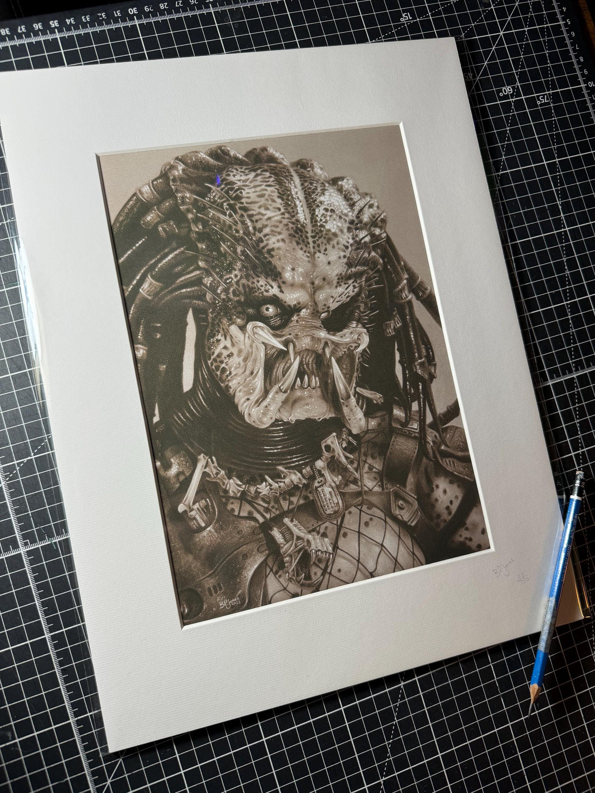 Limited print taken from my original pastel drawing of predator