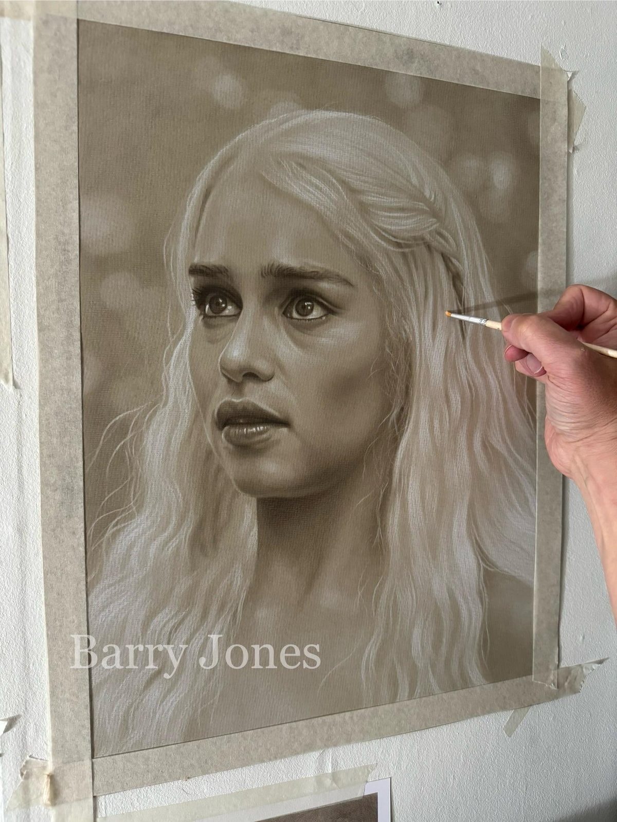 Limited print of my pastel drawing of daenerys from game of thrones