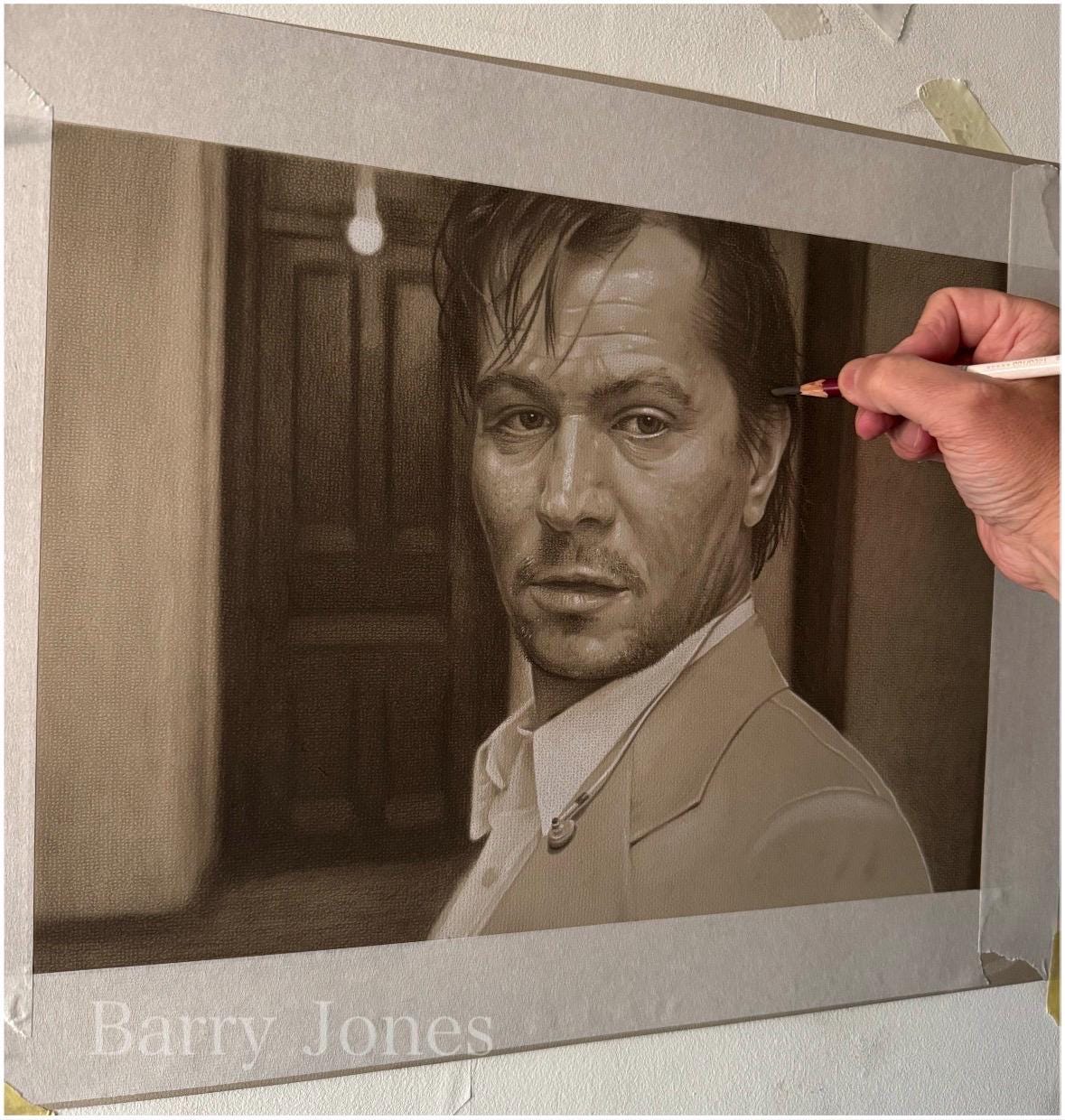 Limited print of my pastel drawing Gary oldman of Leon