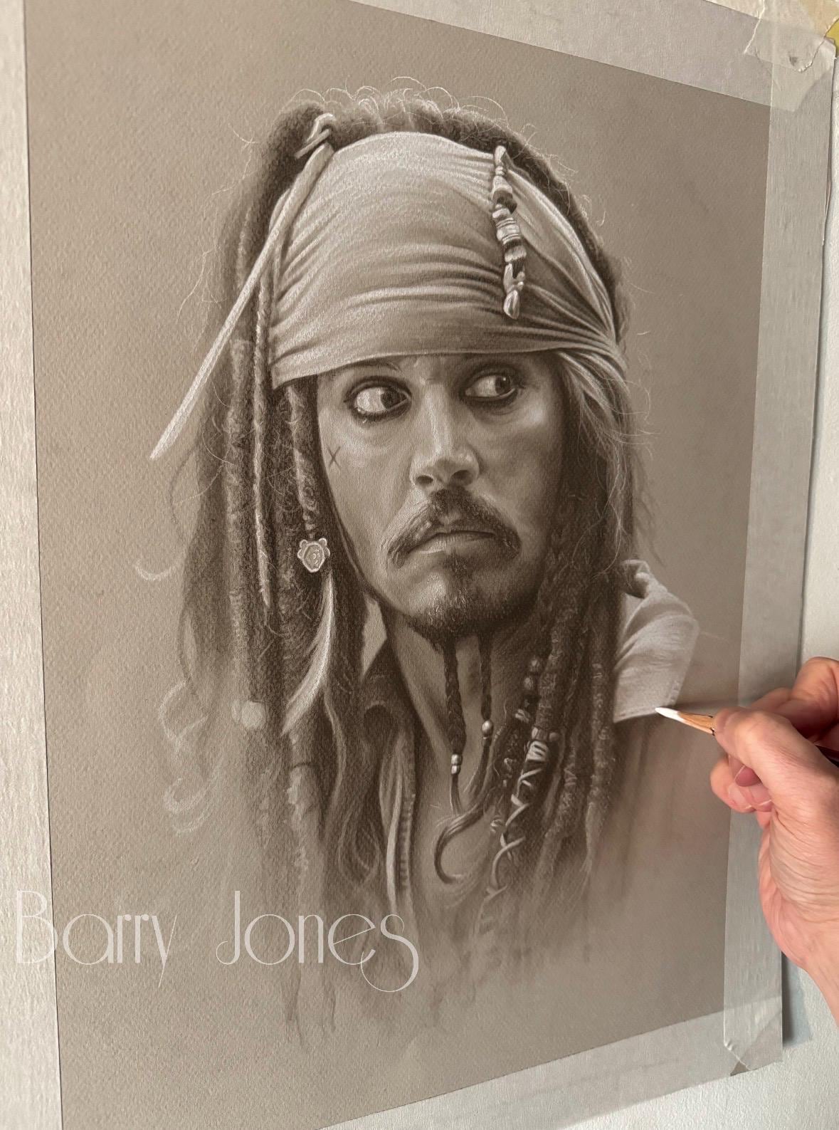 Limited print taken from my original pastel drawing of captain Jack Sparrow Johnny depp
