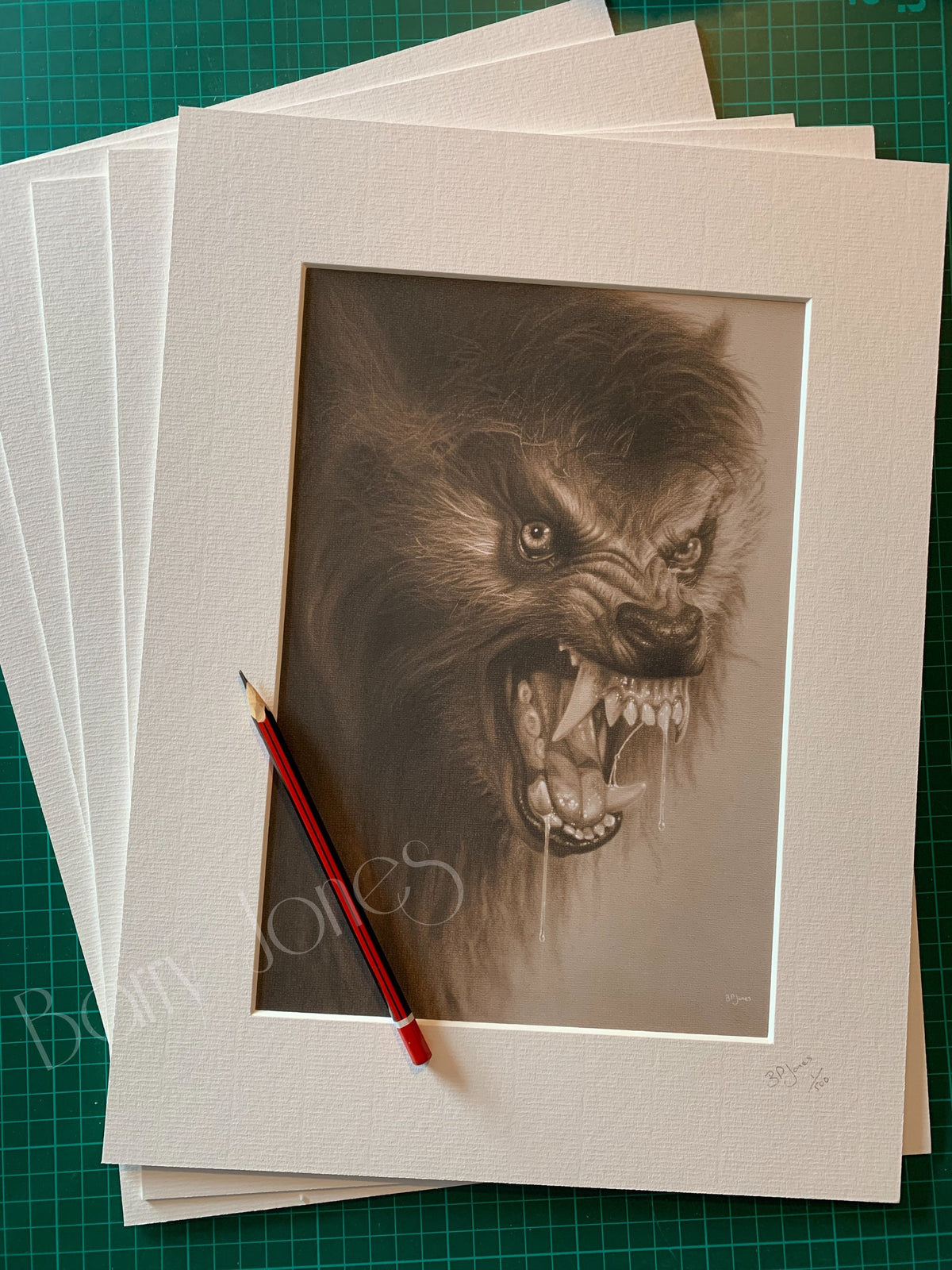Limited print taken from my original pastel drawing of an American werewolf in London