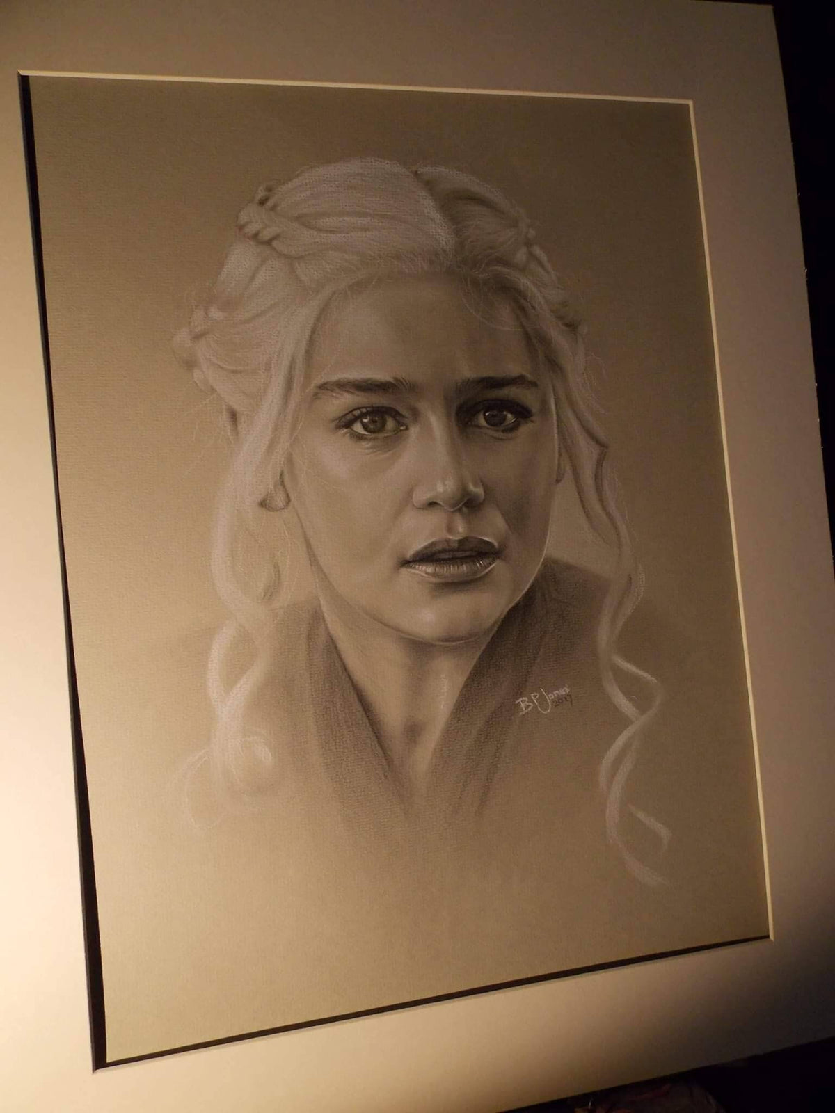 Limited print of my pastel drawing of daenerys from game of thrones