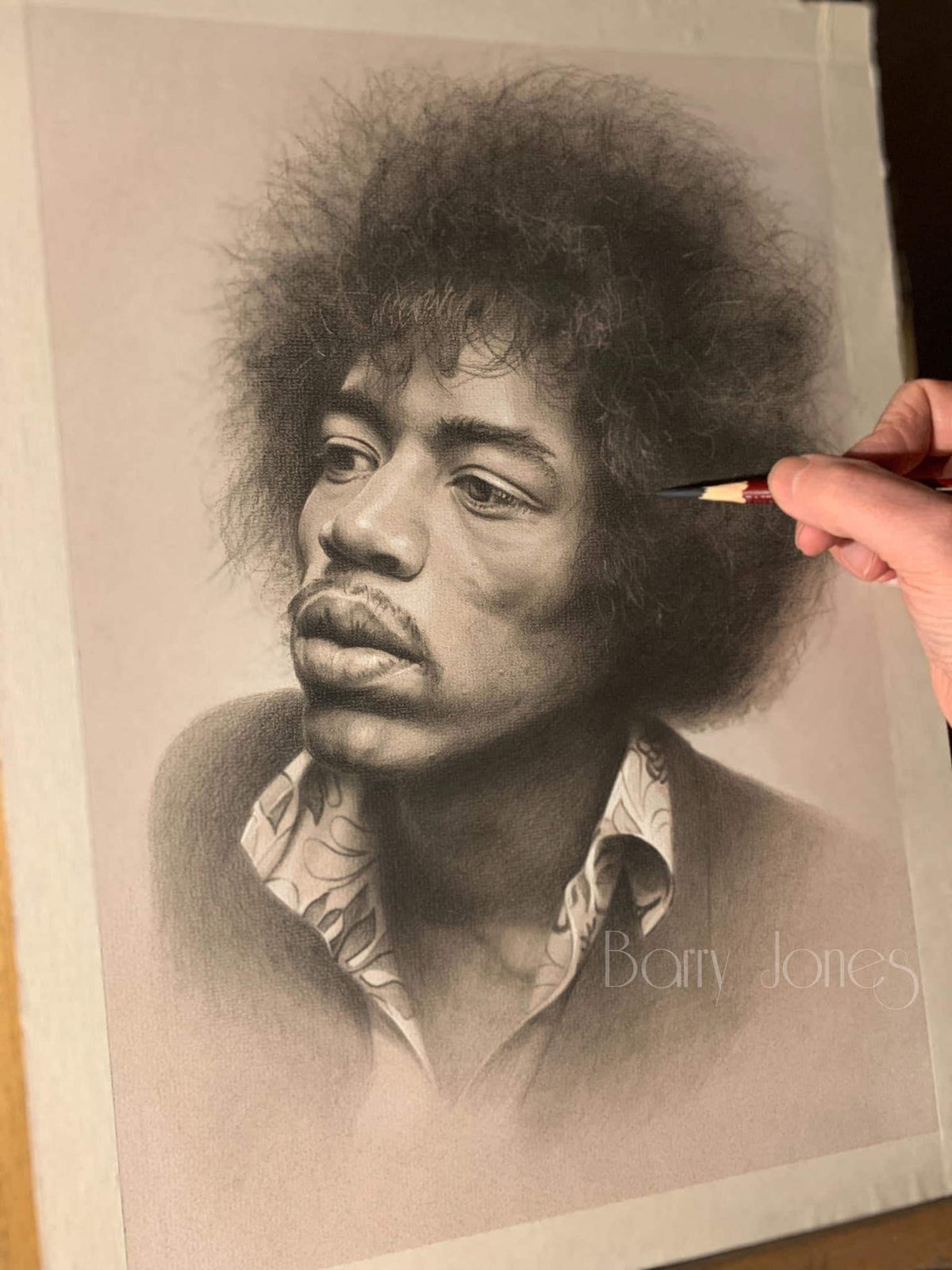 Limited print taken from my original pastel drawing of Jimi Hendrix