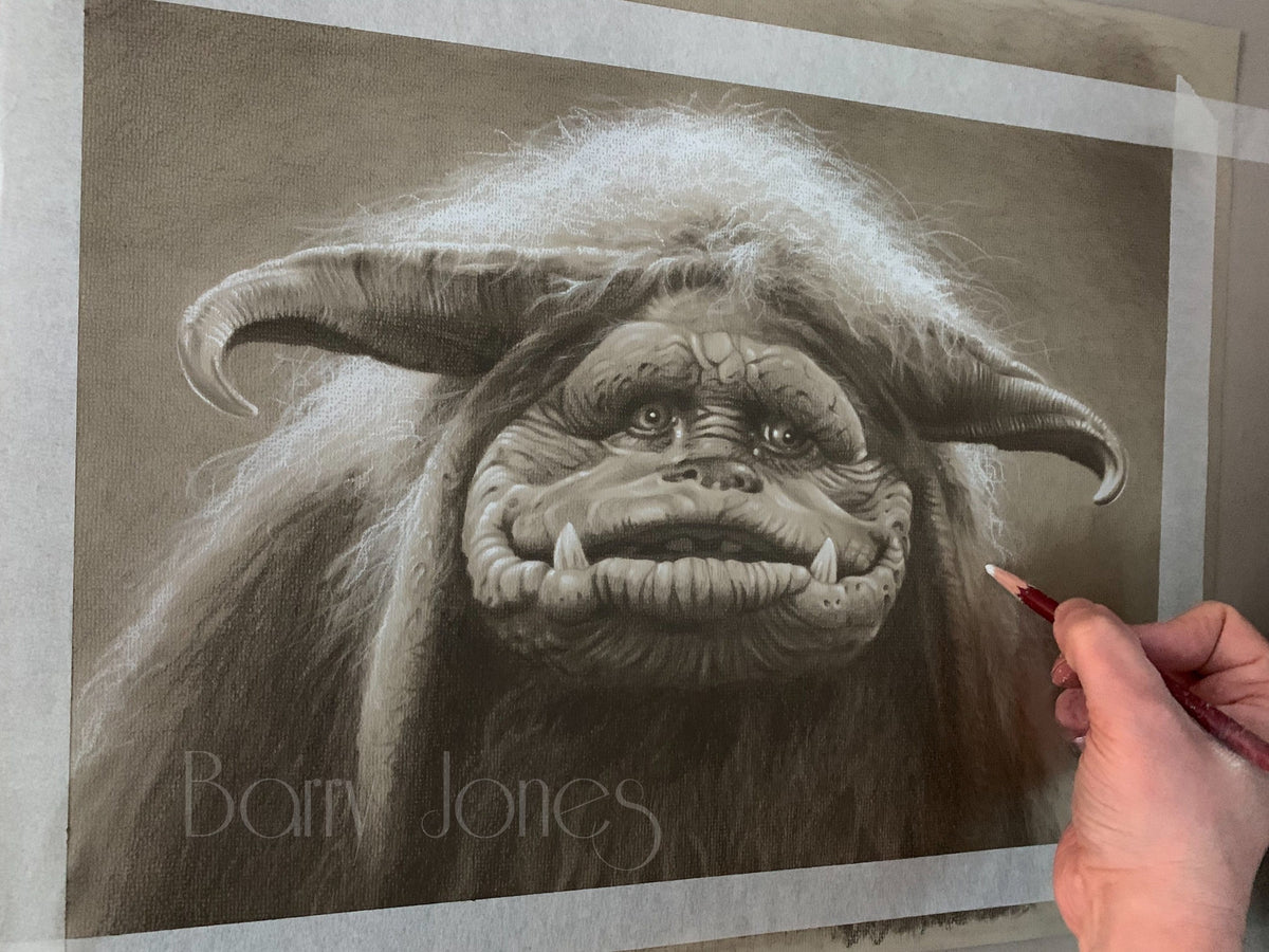 Limited print of my pastel drawing of ludo from labyrinth